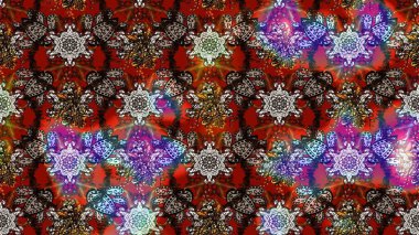 Raster illüstrasyonu. Çiçek deseni. Chichi 'nin kumaş kalıbını çiz. Düz Çiçek Elementleri Tasarımı. Renkli Bahar Teması çizim şablonu.