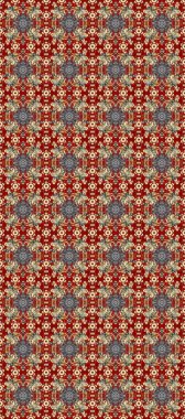 Geleneksel altın sarısı desenli kırmızı, bej ve gri renklerde altın elementler. Barok tarzında kusursuz bir doğulu süsü..