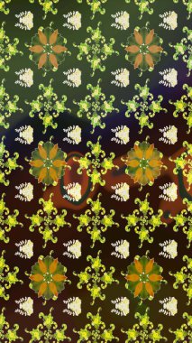 Robot resim. Raster illüstrasyonu. Küçük çiçekte sevimli çiçek deseni var..