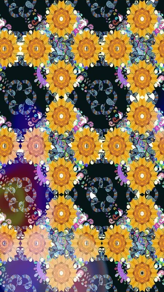 Oldukça eski bir besin torbası deseni, küçük sarı renkte, çiçekler. Tekstil, kumaş, kapaklar, duvar kağıtları, baskı, naylon, koleksiyon defteri, örgü, dekupaj için güzel bir eskiz. Millefleurlar.