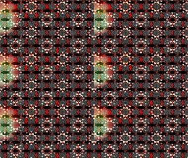 Raster illüstrasyonundaki çiçek desenli çizim. Düz Çiçek Elementleri Tasarımı. Siyah ve kahverengi renkte çiçekler. Renkli Bahar Teması çizim şablonu.