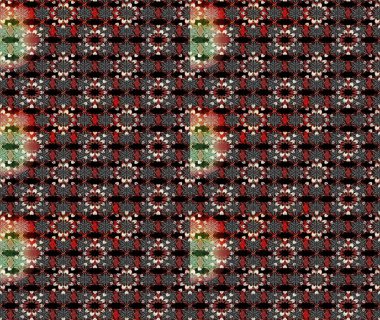 Raster illüstrasyonundaki çiçek desenli çizim. Düz Çiçek Elementleri Tasarımı. Siyah ve kahverengi renkte çiçekler. Renkli Bahar Teması çizim şablonu.