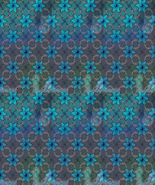 Klasik çiçek tasarımı elementleri. Raster illüstrasyonu. Mavi kıvırcık çiçekler mavi renkte şekillenir.