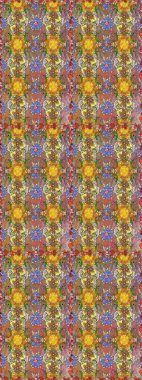 Çiçekli bahar çiçekleri. Moda baskıları için zarif bir şablon. Motley illüstrasyonu. Küçük renkli çiçekler. Küçük çiçekte şirin desenler.