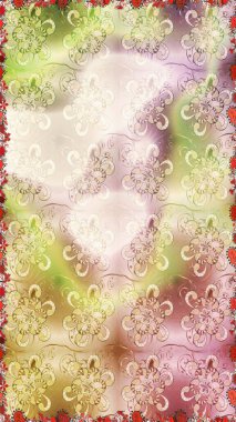 Çiçekler. Tarafsız ve bej renkli vadi çiçekleri. Soyut etnik raster pürüzsüz desen.