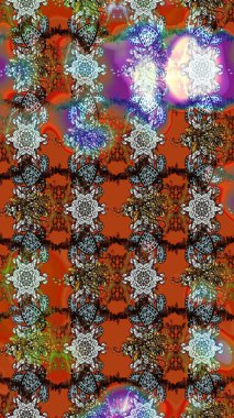 Düz Çiçek Elementleri Tasarımı. Raster Şirin kumaş deseni. Renkli Bahar Teması eskiz kalıbı. Eskiz klasiği.