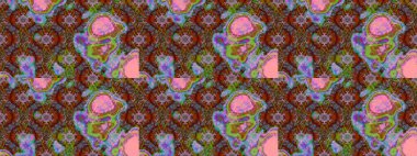 El çizimi. Raster illüstrasyonu. Çiçekler, dallar, bitkiler ve çiçekler. Güzel kumaş deseni.