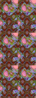 El çizimi. Güzel kumaş deseni. Raster illüstrasyonu. Çiçekler, dallar, otlar ve çiçekler.