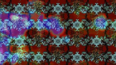 Raster illüstrasyonu. Chichi 'nin kumaş kalıbını çiz. Çiçek deseni. Renkli Bahar Teması eskiz kalıbı. Düz Çiçek Elementleri Tasarımı.