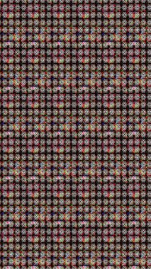 Düz Çiçek Elementleri Tasarımı. Raster illüstrasyonundaki çiçek desenli çizim. Siyah renkli çiçekler. Renkli Bahar Teması çizim şablonu.