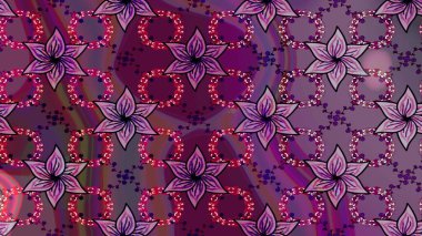 Düz Çiçek Elementleri Tasarımı. Mor ve kahverengi renkte çiçekler. Renkli Yaz Temalı eskiz kalıbı. Çiçekli retro deseni çiz.