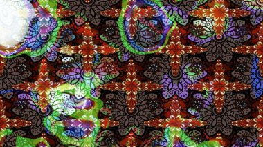 Çiçek deseni. Raster güzel kumaş deseni çiziyor. Düz Çiçek Elementleri Tasarımı. Renkli Bahar Teması çizim şablonu.