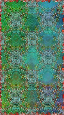 Raster Cute fabric pattern. Flat Flower Elements Design. Seamless vintage. Colour Spring Theme seamless pattern Background.