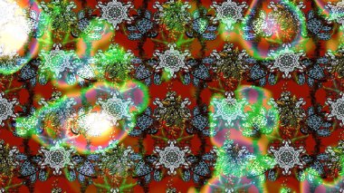 Çiçek desenli eskiz. Düz Çiçek Elementleri Tasarım Raster illüstrasyonu. Yeşil ve kahverengi renkli çiçekler. Renkli Bahar Teması çizim şablonu.