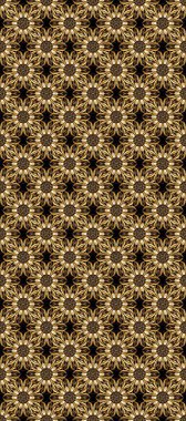 Klasik raster sarısı, kusursuz desen. Çiçek süsü kumaş deseni, cam, çiçek desenli metal kahverengi, siyah ve bej renklerinde altın elementlerle.