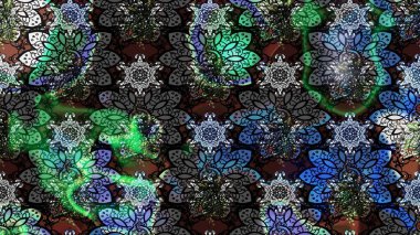 Çizim çiçek deseni duvar kağıdı, web sitesi arka planı, ambalaj kağıdı, davetiye, broşür, afiş veya web sitesi için kullanılabilir. Parlak elementlerin. El çizimi Raster illüstrasyonu.