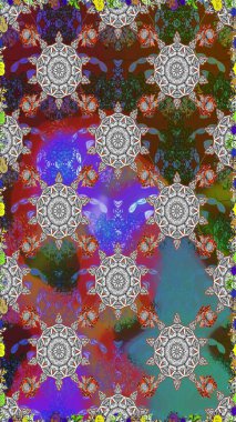 Vadinin çiçekleri gri ve kahverengi renklerde. Raster - stok. Suluboya, elle çizilmiş. Kusursuz arkaplan deseni.