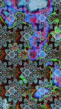 Sevimli çiçek raster deseni. Düz Çiçek Elementleri Tasarımı. Mavi ve nötr renklerde çiçekler. Renkli Yaz Teması çizim şablonu.