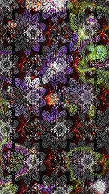 Raster Henna dövme stili. Tekstil, tebrik kartı, boyama kitabı, telefon kılıfı baskısı için kullanılabilir. Etnik Mandala süsü. Hint çiçekli desenli şal desenli..