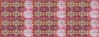 Renkli Bahar Teması eskiz kalıbı. Düz Çiçek Elementleri Tasarım Raster illüstrasyonu. Çiçek desenli eskiz. Kahverengi ve pembe renkte çiçekler.