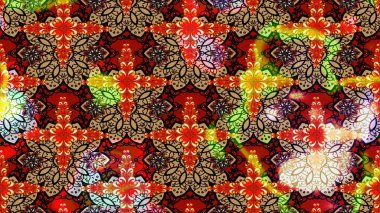 Vadinin çiçekleri kırmızı renklerde. Çiçeksel çizim kalıbının çizimi.