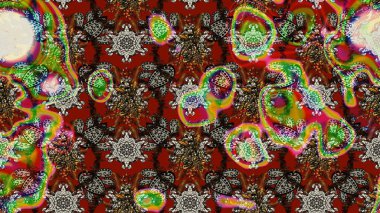 Küçük kahverengi ve kırmızı çiçekli oldukça eski bir besin torbası deseni. Millefleur 'lar. Tekstil, kumaş, kapaklar, duvar kağıtları, baskı, paket, koleksiyon defteri, örgü, dekupaj için çiçek arkaplanı..