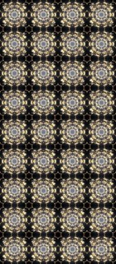 Damask arkaplanı tekerrür ediyor. Barok tarzında altın çiçek süsü. Gri, kahverengi ve bej renklerde altın element. Antika altın tekrarlanabilir duvar kağıdı.