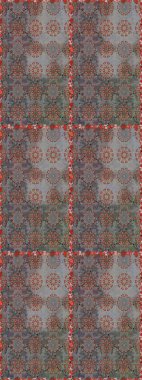 Düz Çiçek Elementleri Tasarımı. Gri renkli çiçekler. Renkli Bahar Temalı Kusursuz Arkaplan. Sevimli çiçek raster deseni.