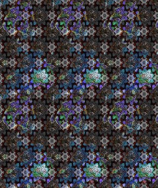 Raster illüstrasyonu. Şatafatlı bahar bahçesi dokusu. Flower eskiz arka planı. Çiçek deseni.