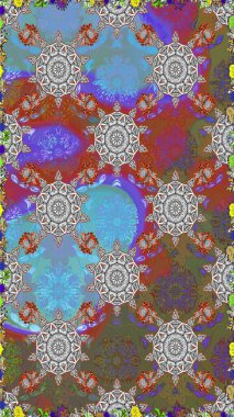 Renkli kahverengi ve gri, pürüzsüz desen. Doodle tarzı. Kahverengi ve gri renkli çiçekler. El çizimi dikişsiz sonbahar çiçekleri deseni. Tekstil ve kapak tasarımı için mükemmel.