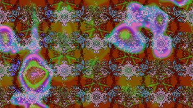 Raster illüstrasyonu. Egzotik çiçekler, kahverengi renklerde botanik, parlak, klasik bir doğa. Klasik tropikal doğal elementlerin suluboya seti.