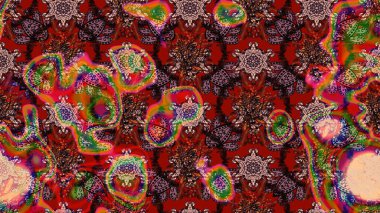 Kahverengi, kırmızı ve pembe renklerde çiçekler. Raster illüstrasyonundaki çiçek desenli çizim. Düz Çiçek Elementleri Tasarımı. Renkli Bahar Teması çizim şablonu.