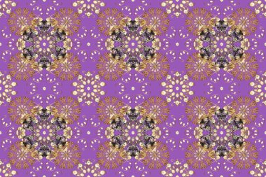 Doğulu stil, altın elementlerle bej ve menekşe renklerinde altın desenli arabesk yapar. Raster altın desen. Kusursuz kıvırcık saçlar..