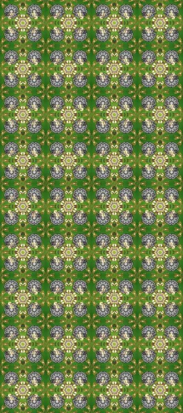 Yeşil, gri ve bej renklerde altın tekrarlayan elementlerle soyut arkaplan. Kusursuz oryantal klasik altın desen.