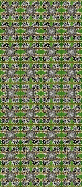 Paisleys zarif çiçek desenli arkaplan duvar kâğıdı çizimi. Klasik stil, güzel, modern, üç boyutlu sanat eseri. Altın ve gri, siyah ve yeşil desenli çiçek yaprakları ve süslemeleri..