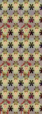 Raster Şirin kumaş deseni. Düz Çiçek Elementleri Tasarımı. Eskiz klasiği. Renkli Bahar Teması çizim şablonu.