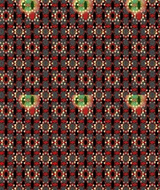 Gömlek baskısı için çiçek boyası. Siyah ve kırmızı renkte çiçekler. Çiçek eskiz kalıbı geçmişi.