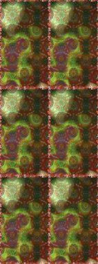 Kahverengi ve yeşil renklerde. Raster illüstrasyonu. 3D çiçekler, pürüzsüz.