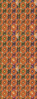 Altın çiçekli, pürüzsüz desen. Damask arkaplanı. Kahverengi renkte altın bir element. Barok tarzında altın çiçekli süs..