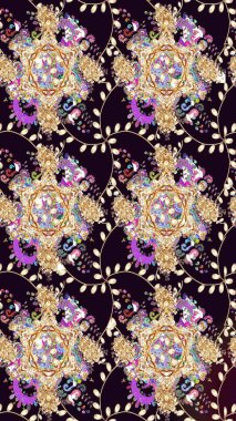 Raster illüstrasyonundaki çiçek desenli çizim. Renkli Bahar Teması eskiz kalıbı. Düz Çiçek Elementleri Tasarımı. Güzel kumaş deseni.