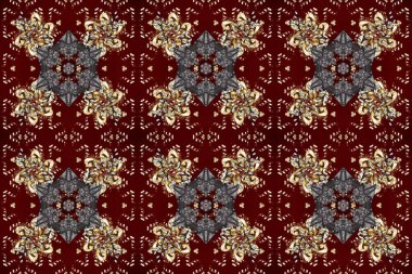 Doğu tarzında klasik tasarım öğesi. Çiçekli süslemeli, pürüzsüz bir desen. Duvar kâğıdı için altın süslü bir illüstrasyon. Süslü dantel iz sürücü. Kahverengi, kırmızı ve gri renkler üzerine Arapça dekor.