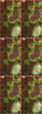 Kahverengi ve yeşil renklerde. Raster illüstrasyonu. 3D çiçekler, pürüzsüz.