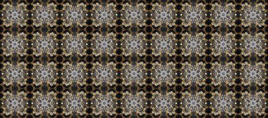 Doğu tarzında klasik tasarım öğesi. Süslü dantel iz sürücü. Gri, kahverengi ve bej renkli geleneksel Arap dekoru. Çiçekli süslemeli Raster. Duvar kağıdı için altın süslü illüstrasyon.