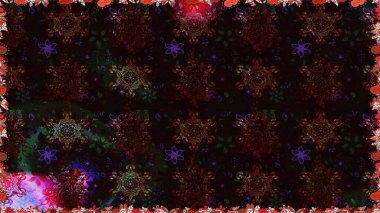 Raster düz çiçekleri pürüzsüz desen. Hediye ambalaj kağıdı, tebrik kartları, posterler ve pankart tasarımı. Siyah ve kahverengi renkte çiçekler.