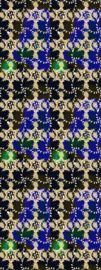 Raster illüstrasyonundaki çiçek desenli çizim. Suluboya tarzında mavi renkte çiçekler.