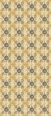 Damask seamless ornament. Traditional raster and golden pattern. Classic oriental pattern over colors.