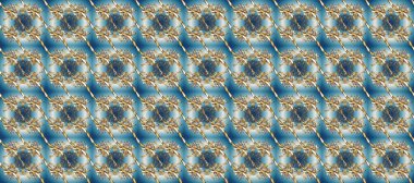 Antika altın tekrarlanabilir duvar kağıdı. Damask pürüzsüz yineleme kalıbı. Barok tarzında altın çiçekli süs. Mavi, gri ve nötr renklerde altın element.