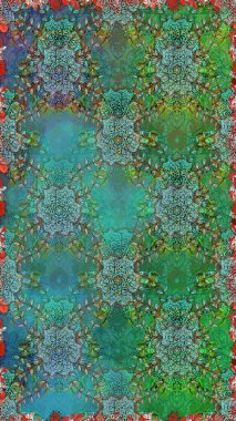 Düz Çiçek Elementleri Tasarımı. Renkli Bahar Temalı Kusursuz Arkaplan. Kusursuz bir mahsul. Raster Şirin kumaş deseni.