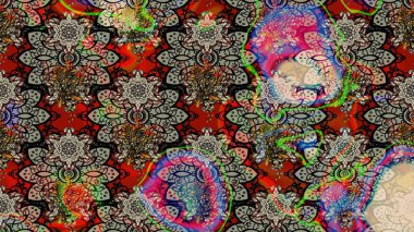 Nazik, narin çiçek arkaplanı. Çiçekli karalama şeklinde Raster çiçek deseni. Gri ve nötr renkte çiçekler.