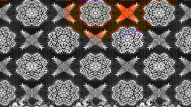 Gri ve kahverengi renkli çiçekler. Hediye ambalaj kağıdı, tebrik kartları, posterler ve pankart tasarımı. Raster düz çiçek çizim deseni.